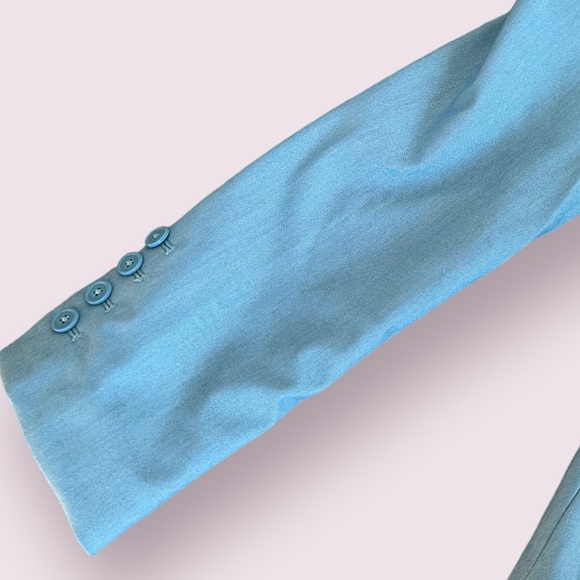 Women’s Body By Victoria Light Blue Blazer Suit Jacket With Shoulder Pads Sz 6 - Picture 2 of 10